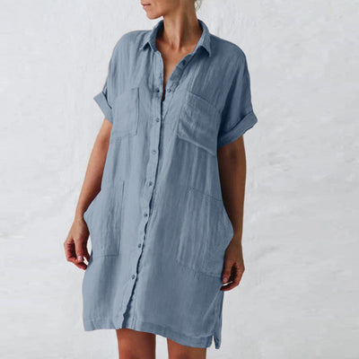 Ashley klänning | Skjortklänning med ficka-Eva Jonsson