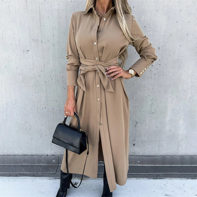 Chiara Maxiklänning | Snygg långärmad klänning för hösten-Eva Jonsson