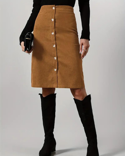 Valerya kjol i manchester | Snygg knälång kjol med hög midja-Eva Jonsson