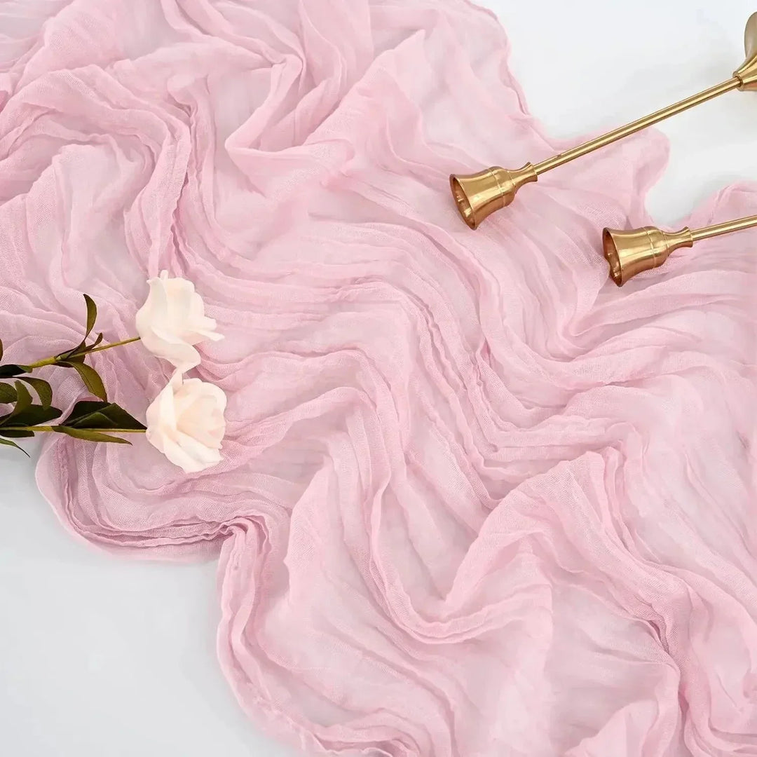 10 stycken av voile ostduk bordsduk semi-transparent gasväv matbord dekoration för bröllopsfest, bröllopsbåge drapering duk-Eva Jonsson