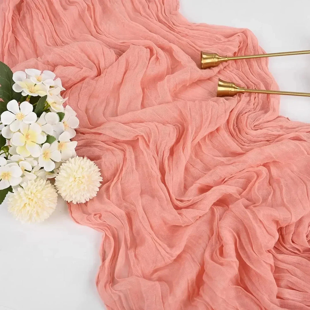 10 stycken av voile ostduk bordsduk semi-transparent gasväv matbord dekoration för bröllopsfest, bröllopsbåge drapering duk-Eva Jonsson