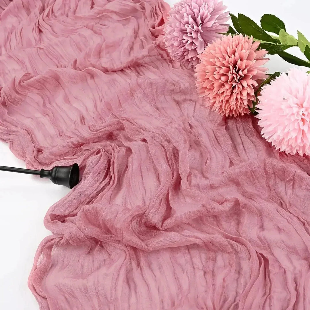 10 stycken av voile ostduk bordsduk semi-transparent gasväv matbord dekoration för bröllopsfest, bröllopsbåge drapering duk-Eva Jonsson