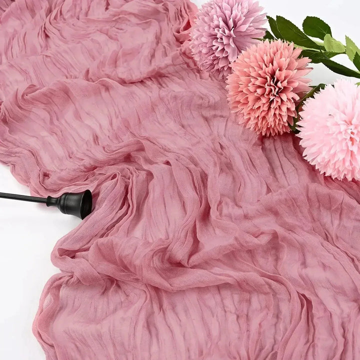 10 stycken av voile ostduk bordsduk semi-transparent gasväv matbord dekoration för bröllopsfest, bröllopsbåge drapering duk-Eva Jonsson