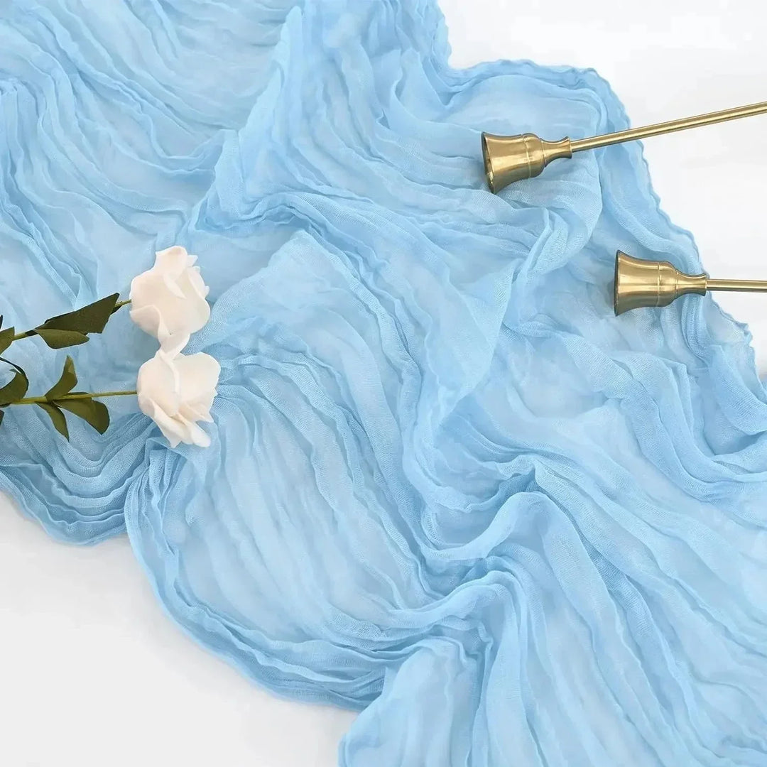 10 stycken av voile ostduk bordsduk semi-transparent gasväv matbord dekoration för bröllopsfest, bröllopsbåge drapering duk-Eva Jonsson