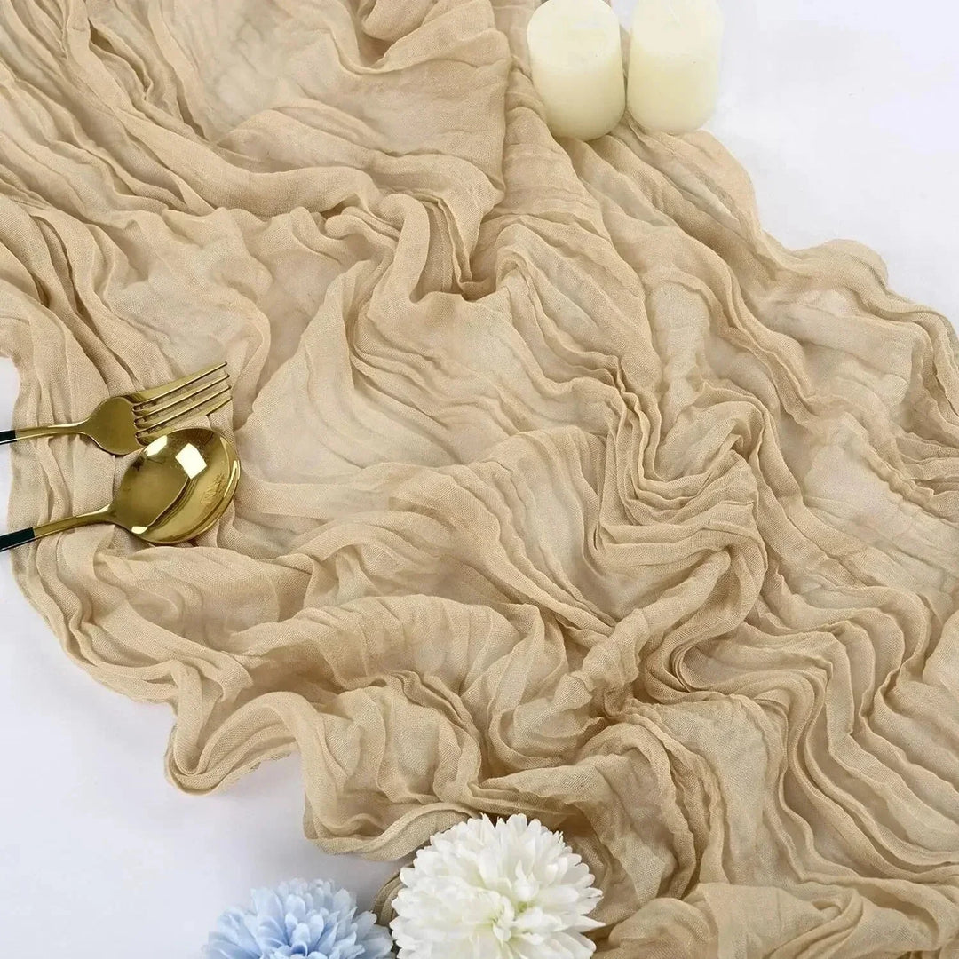 10 stycken av voile ostduk bordsduk semi-transparent gasväv matbord dekoration för bröllopsfest, bröllopsbåge drapering duk-Eva Jonsson