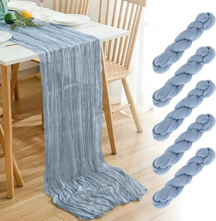 10 stycken av voile ostduk bordsduk semi-transparent gasväv matbord dekoration för bröllopsfest, bröllopsbåge drapering duk-Eva Jonsson