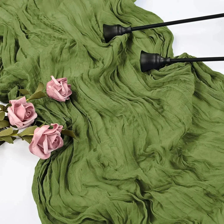 10 stycken av voile ostduk bordsduk semi-transparent gasväv matbord dekoration för bröllopsfest, bröllopsbåge drapering duk-Eva Jonsson