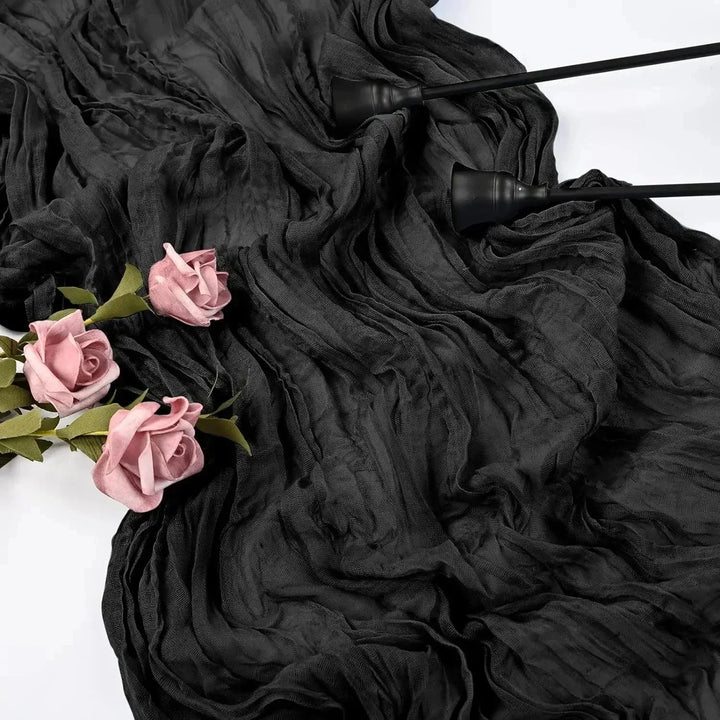 10 stycken av voile ostduk bordsduk semi-transparent gasväv matbord dekoration för bröllopsfest, bröllopsbåge drapering duk-Eva Jonsson