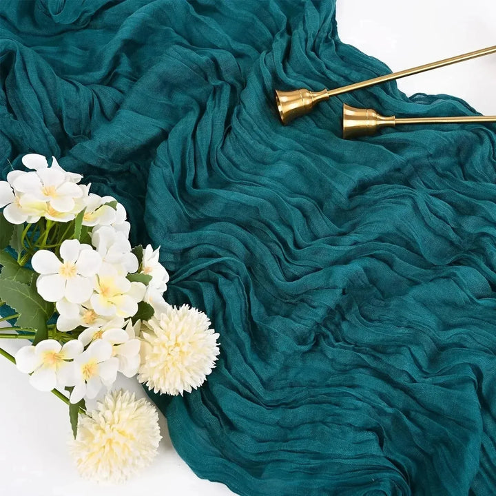 10 stycken av voile ostduk bordsduk semi-transparent gasväv matbord dekoration för bröllopsfest, bröllopsbåge drapering duk-Eva Jonsson