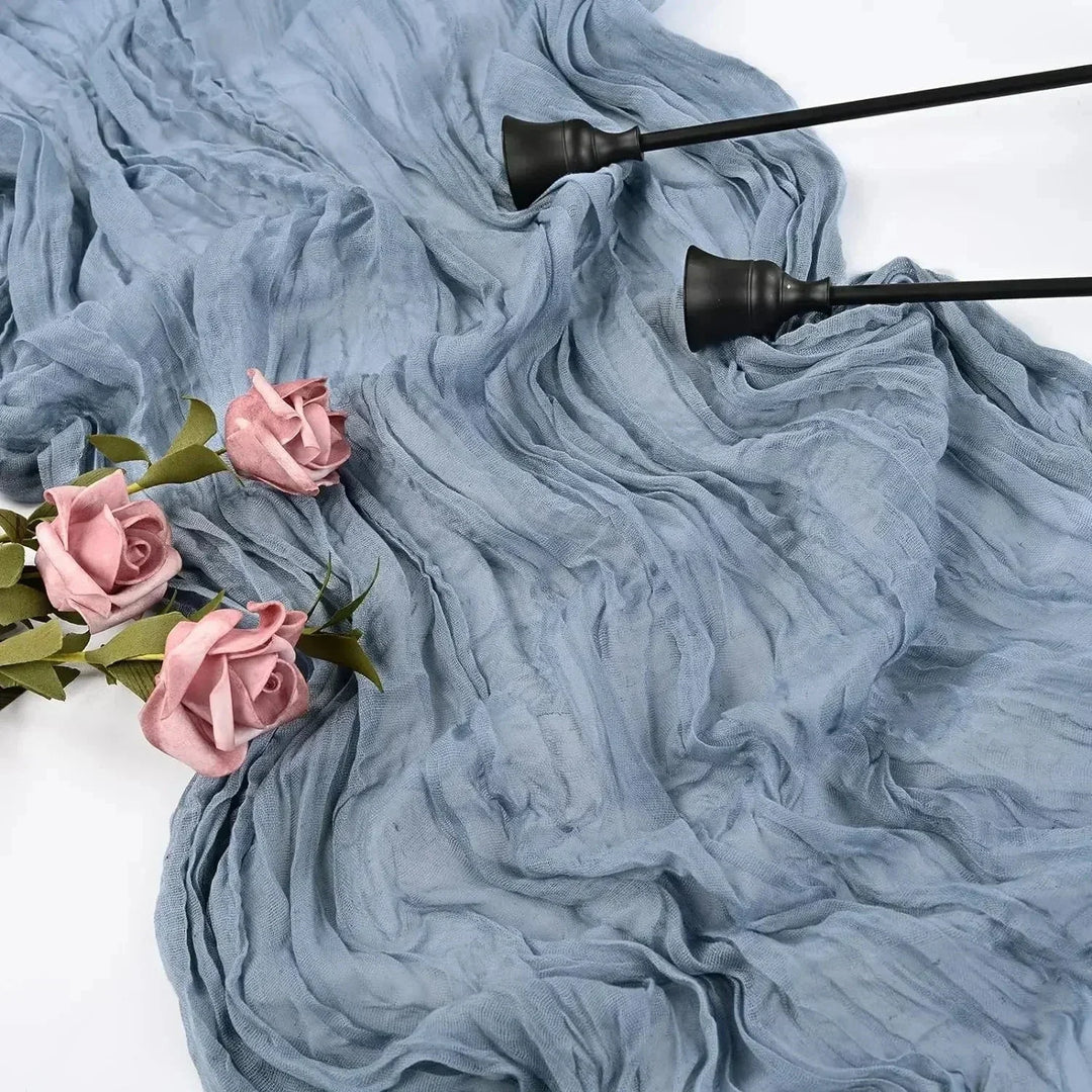 10 stycken av voile ostduk bordsduk semi-transparent gasväv matbord dekoration för bröllopsfest, bröllopsbåge drapering duk-Eva Jonsson