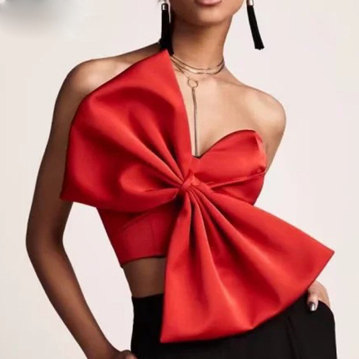 Damer Crop-Top med voluminöst rosett-design Mirla-Eva Jonsson