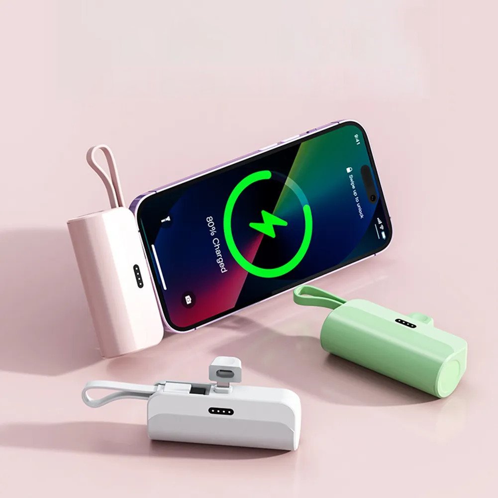 2-in-1 Power Bank 5000mAh | Bärbar mini-snabbladdning-Eva Jonsson