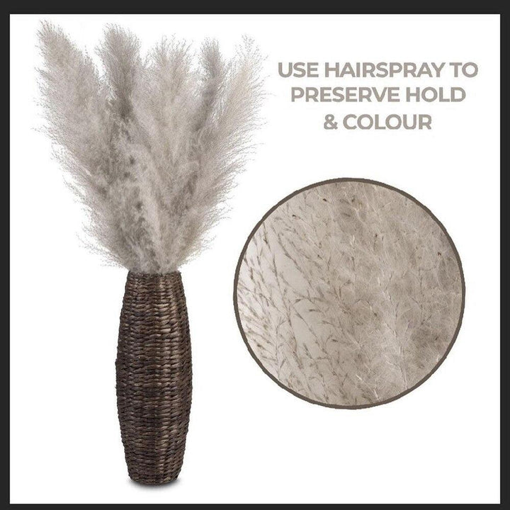 80 cm naturlig, äkta torkad pampasgräs bukett (vit / beige / grå) │ fluffig fjäder för modern boho heminredning-Eva Jonsson
