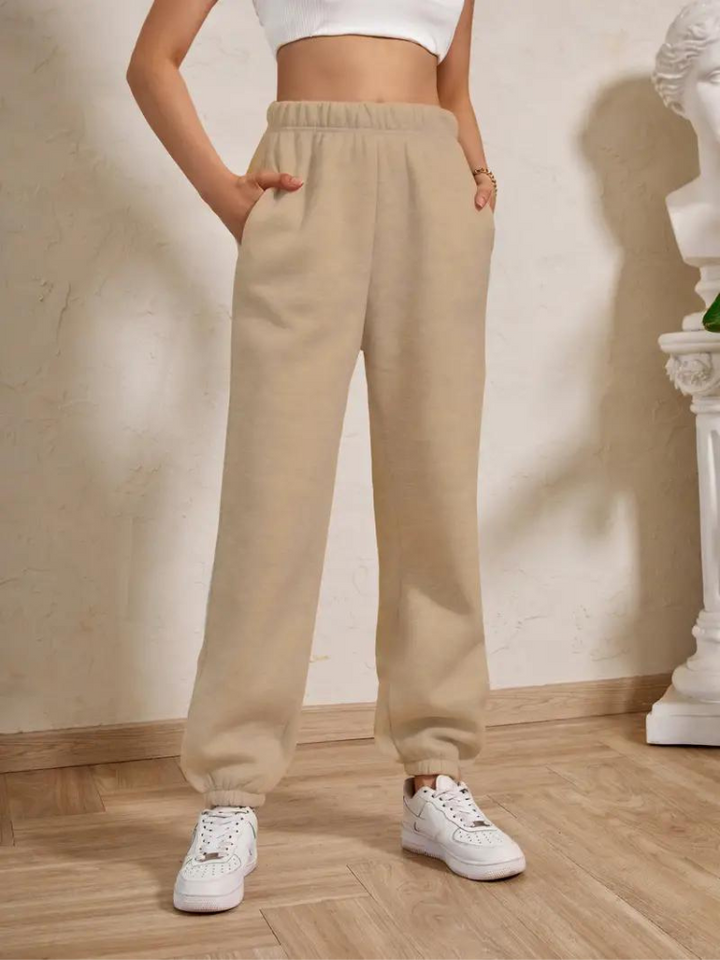 Adele Sweatpants | Mysiga vinterbyxor med resår för damer-Eva Jonsson