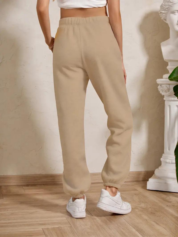 Adele Sweatpants | Mysiga vinterbyxor med resår för damer-Eva Jonsson