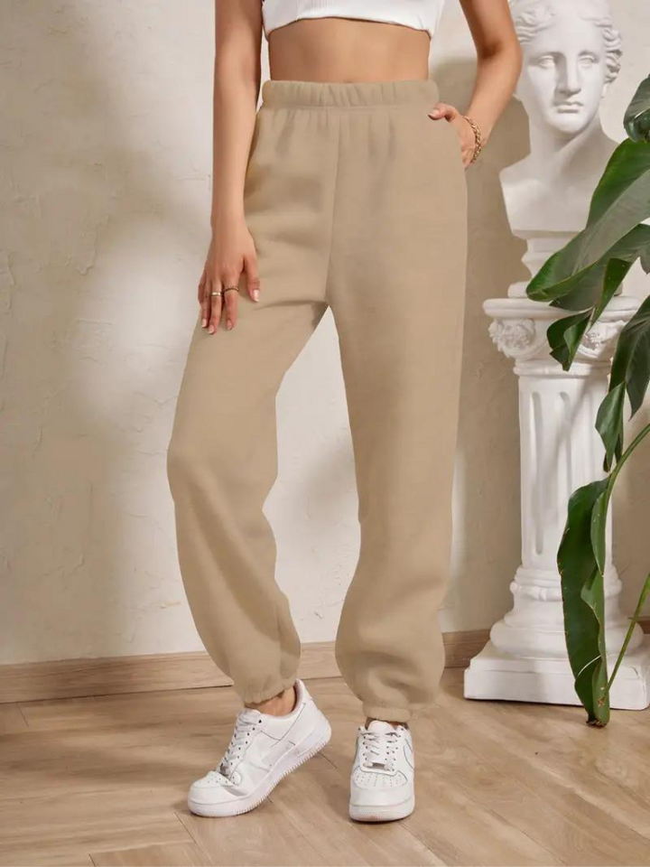 Adele Sweatpants | Mysiga vinterbyxor med resår för damer-Eva Jonsson