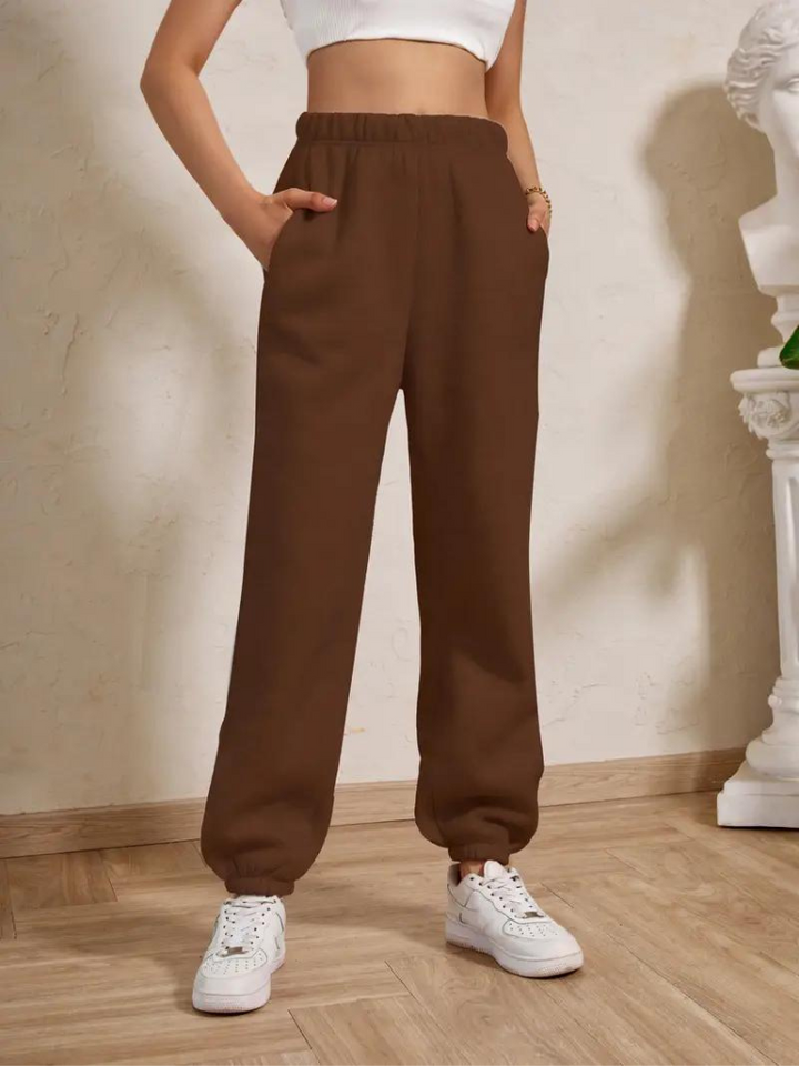 Adele Sweatpants | Mysiga vinterbyxor med resår för damer-Eva Jonsson