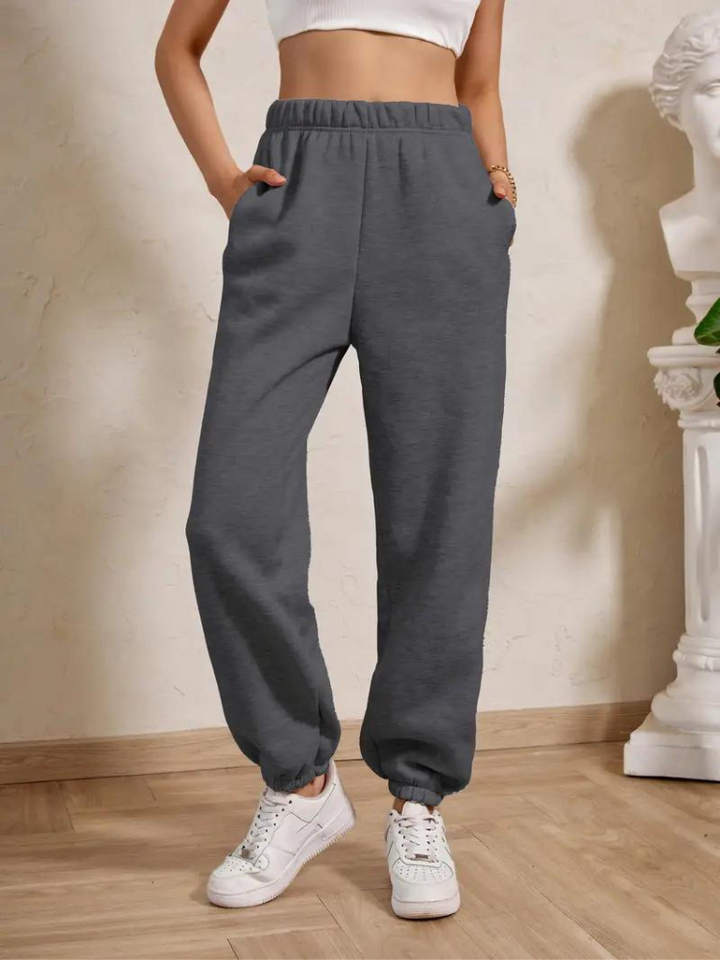 Adele Sweatpants | Mysiga vinterbyxor med resår för damer-Eva Jonsson