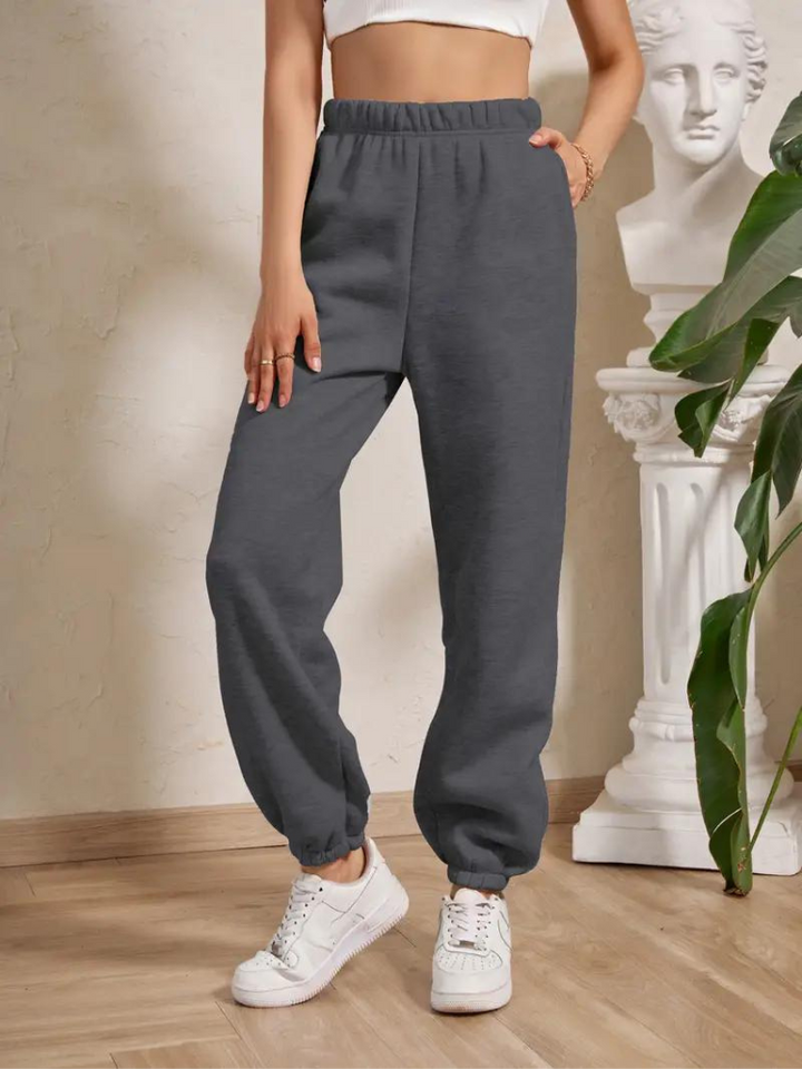 Adele Sweatpants | Mysiga vinterbyxor med resår för damer-Eva Jonsson