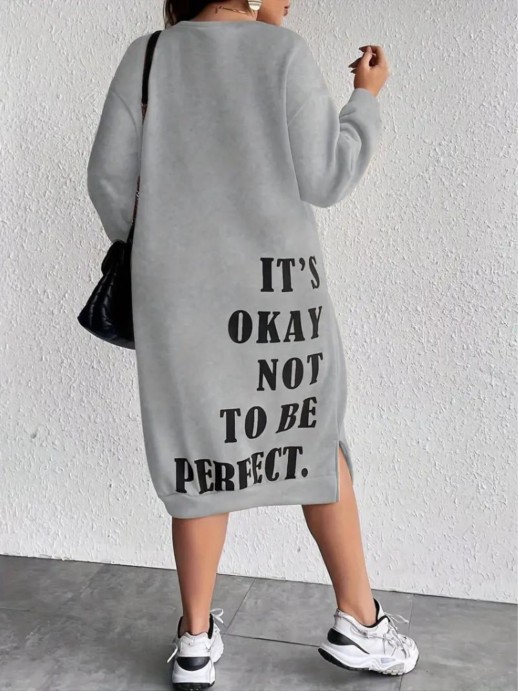 Aeliana Sweatshirtklänning | Casual midiklänning i storlekar för kvinnor-Eva Jonsson