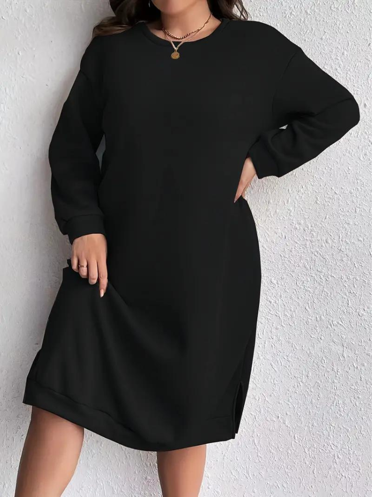 Aeliana Sweatshirtklänning | Casual midiklänning i storlekar för kvinnor-Eva Jonsson