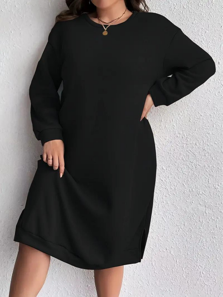 Aeliana Sweatshirtklänning | Casual midiklänning i storlekar för kvinnor-Eva Jonsson
