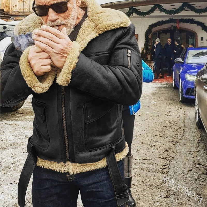 Äkta fårskinnskappa för herr med fodrad ståkrage Eva Jonsson-Eva Jonsson