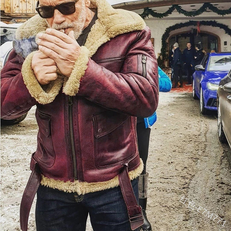 Äkta fårskinnskappa för herr med fodrad ståkrage Eva Jonsson-Eva Jonsson