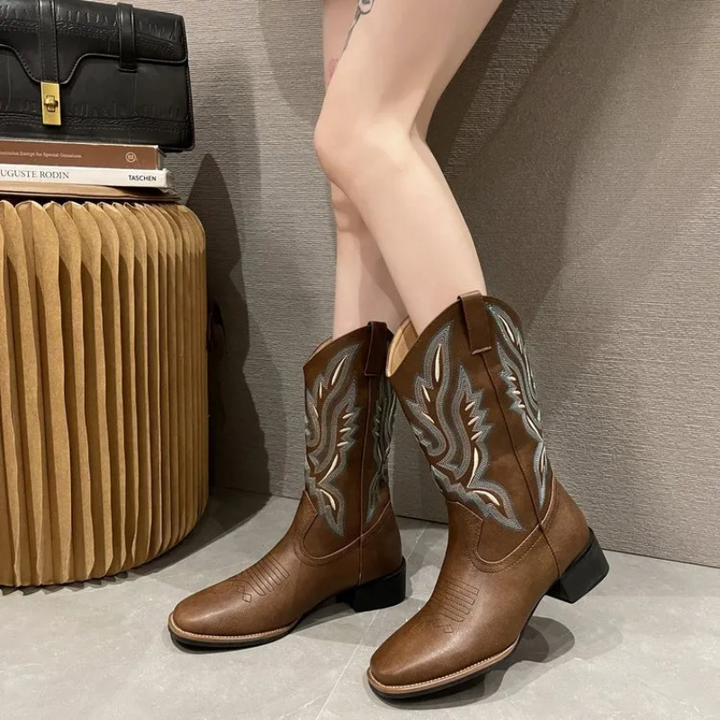 Angela Cowboy Stövlar | Western stövlar med dragkedja för kvinnor-Eva Jonsson