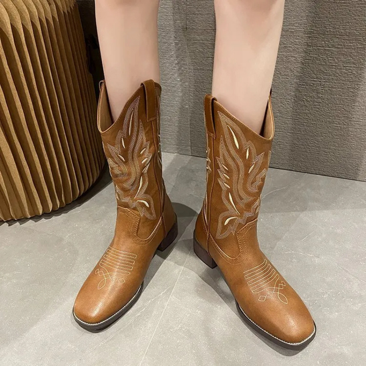 Angela Cowboy Stövlar | Western stövlar med dragkedja för kvinnor-Eva Jonsson
