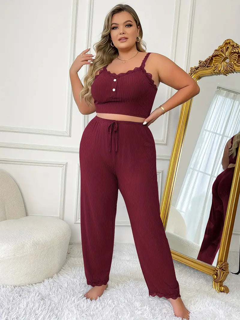 Annastina loungewear-set | Ärmlöst pyjamasset i stor storlek för kvinnor-Eva Jonsson