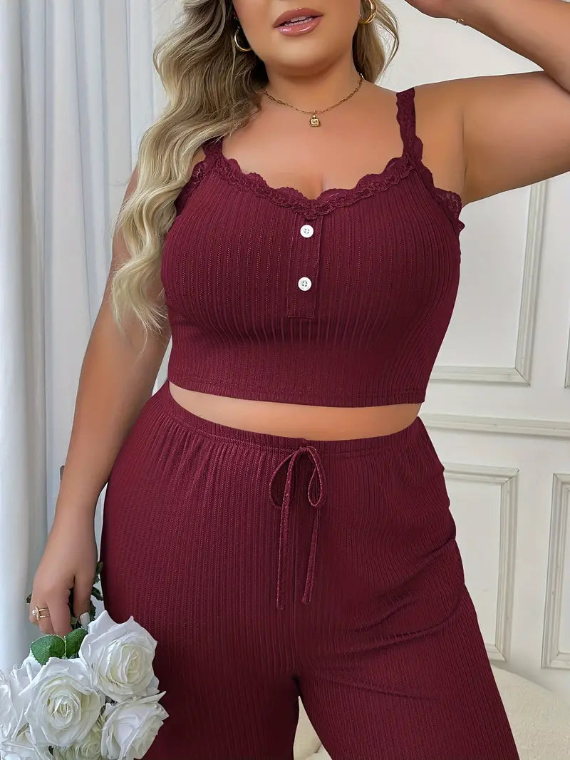 Annastina loungewear-set | Ärmlöst pyjamasset i stor storlek för kvinnor-Eva Jonsson