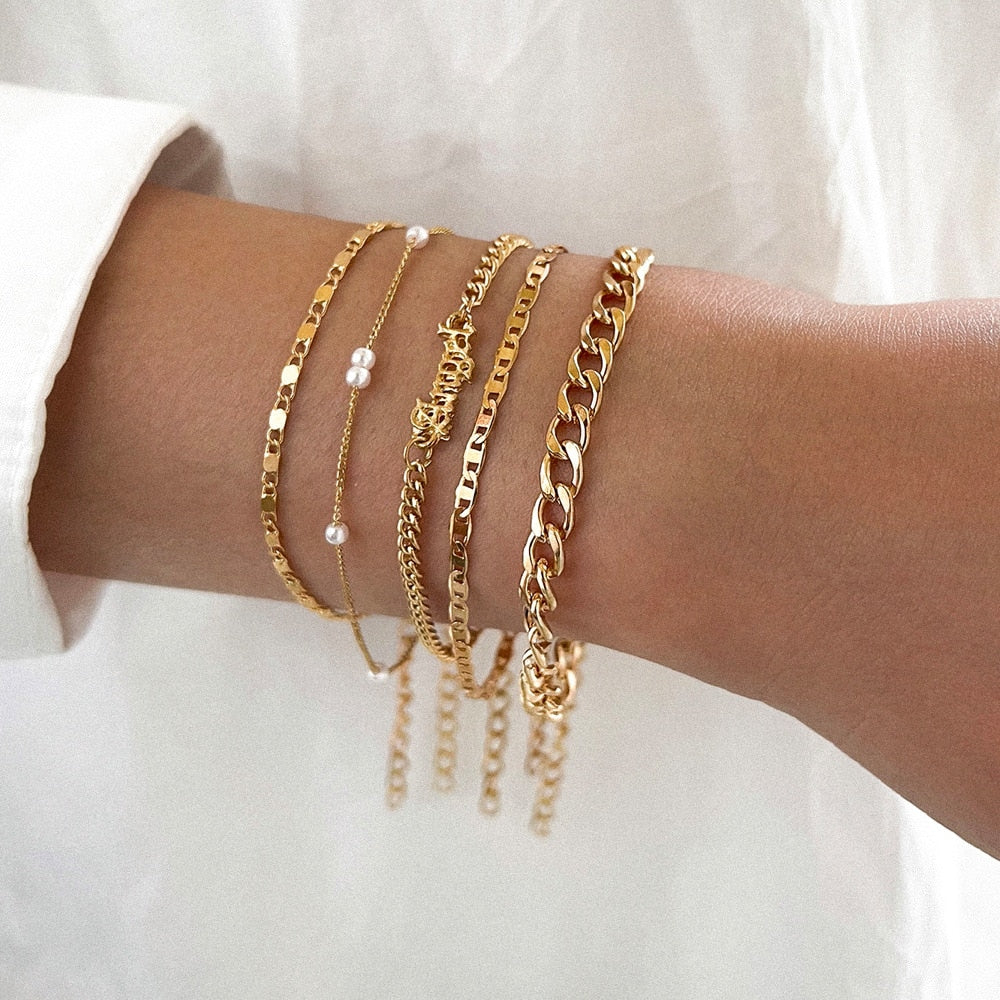 Armbandsset – Silver – Guld – Armband för kvinnor – Dam smycken-Eva Jonsson