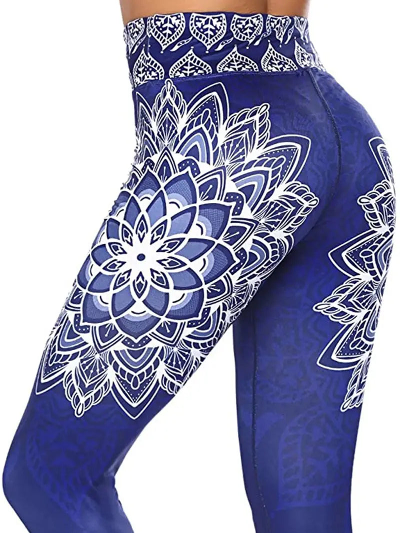 Atalanta-sportleggings | Leggings med hög midja och blommigt tryck-Eva Jonsson