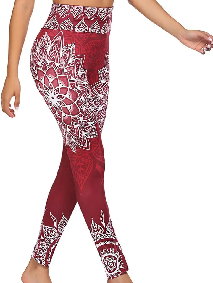 Atalanta-sportleggings | Leggings med hög midja och blommigt tryck-Eva Jonsson