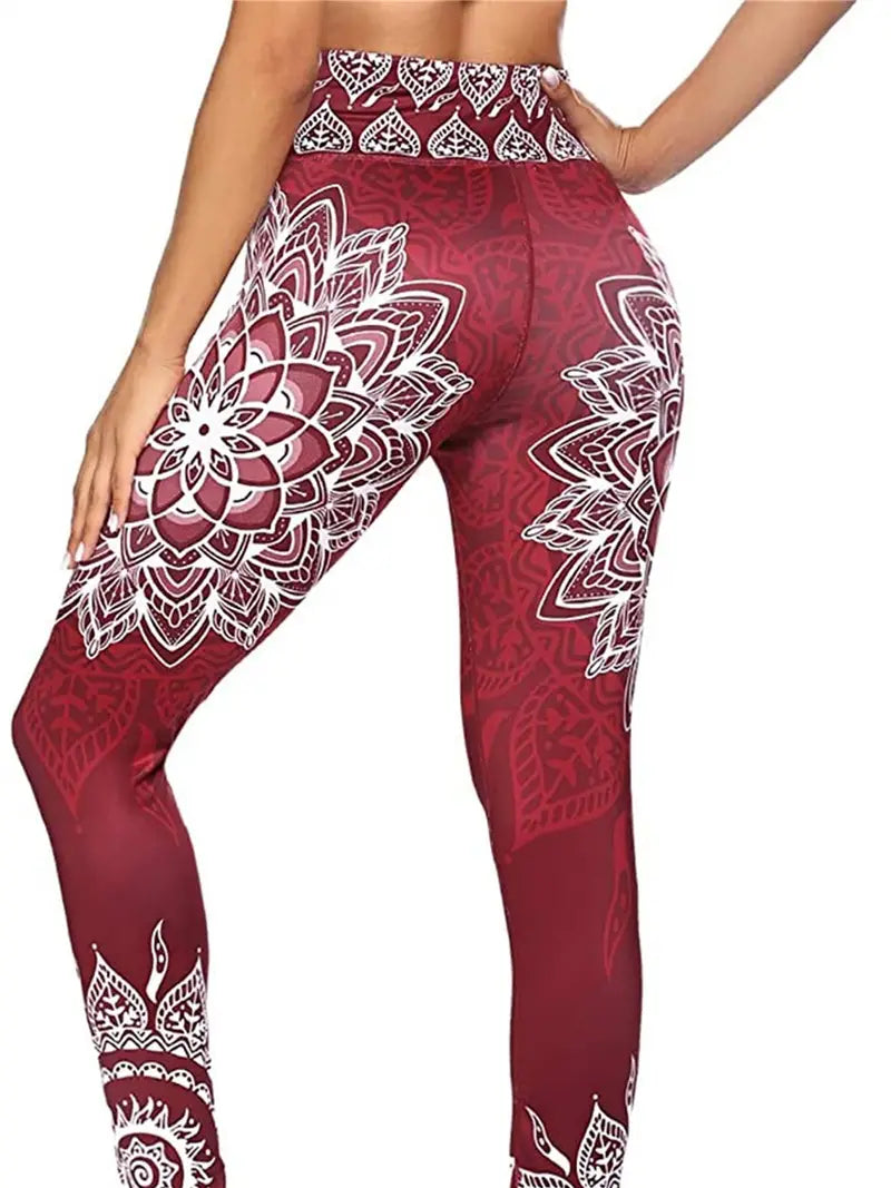 Atalanta-sportleggings | Leggings med hög midja och blommigt tryck-Eva Jonsson