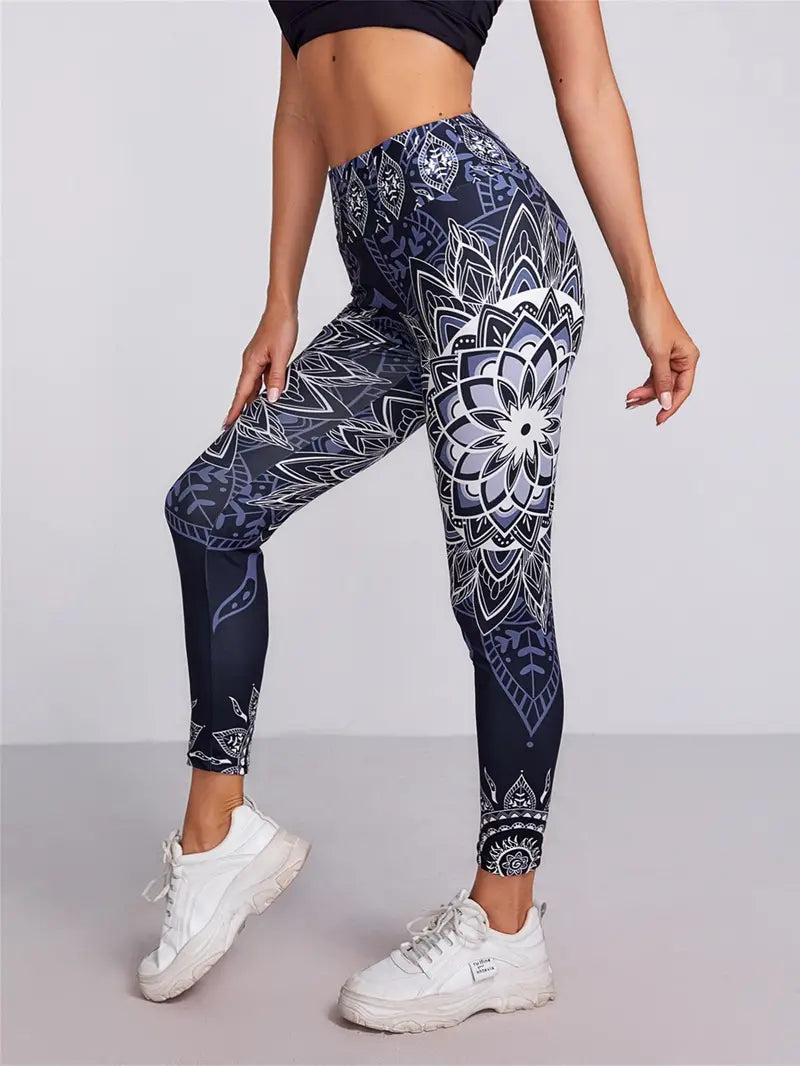 Atalanta-sportleggings | Leggings med hög midja och blommigt tryck-Eva Jonsson