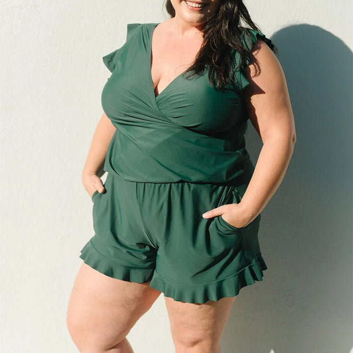 Baddräkter med shorts – Volang – Inbyggd behå – Baddräkt – Badkläder för kvinnor-Eva Jonsson
