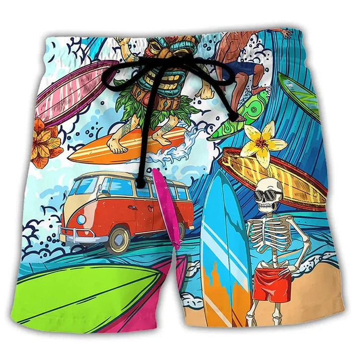 Badshorts - Tryckta - Dragsko - Boardshorts - Badkläder för män-Eva Jonsson