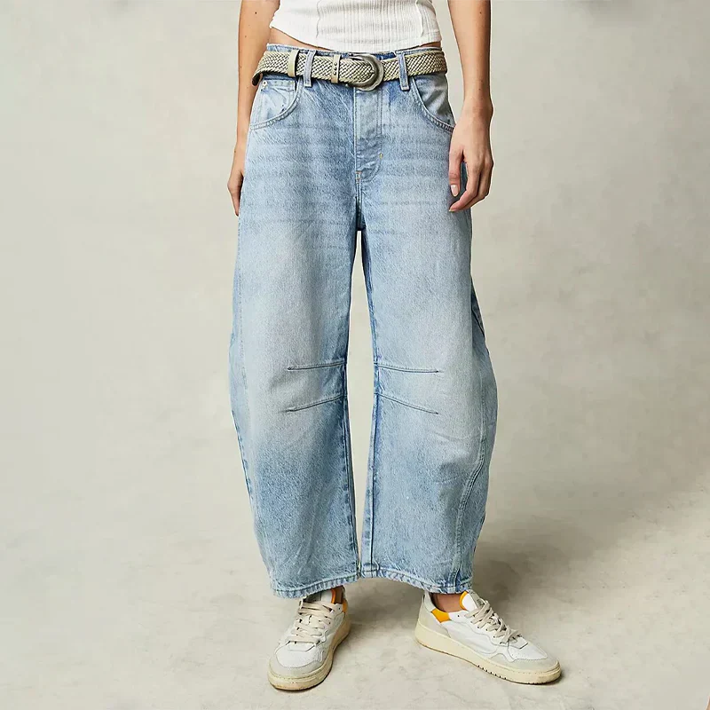 Baggy Jeans - Vanlig midja - Bekväm - Loose Fit Jeans - Jeans för kvinnor-Eva Jonsson