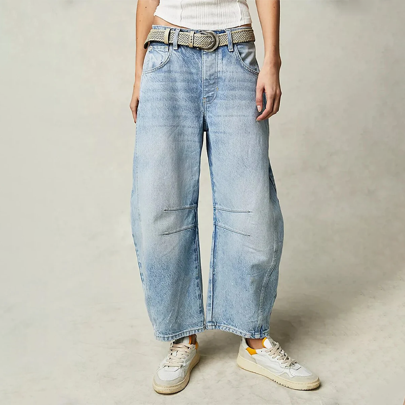 Baggy jeans - Låg midja - lös passform - Jeans med låg resning - Damjeans-Eva Jonsson