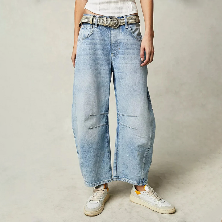 Baggy jeans - Låg midja - lös passform - Jeans med låg resning - Damjeans-Eva Jonsson