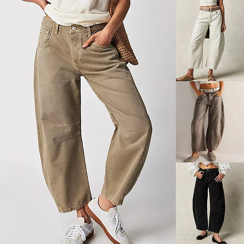 Baggy jeans - Låg midja - lös passform - Jeans med låg resning - Damjeans-Eva Jonsson
