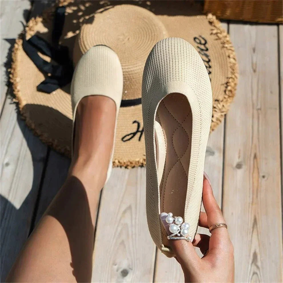 Ballerinaskor - Platta ortopediska sommarskor med slip-on för kvinnor-Eva Jonsson
