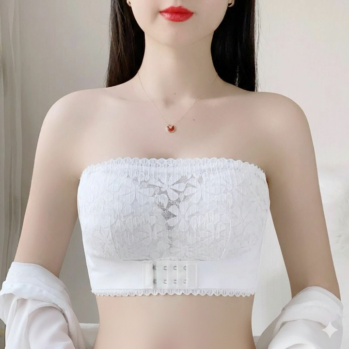 Bandeau-bh, Stropplös, Spänne fram, Lingerie, BH i spets-Eva Jonsson