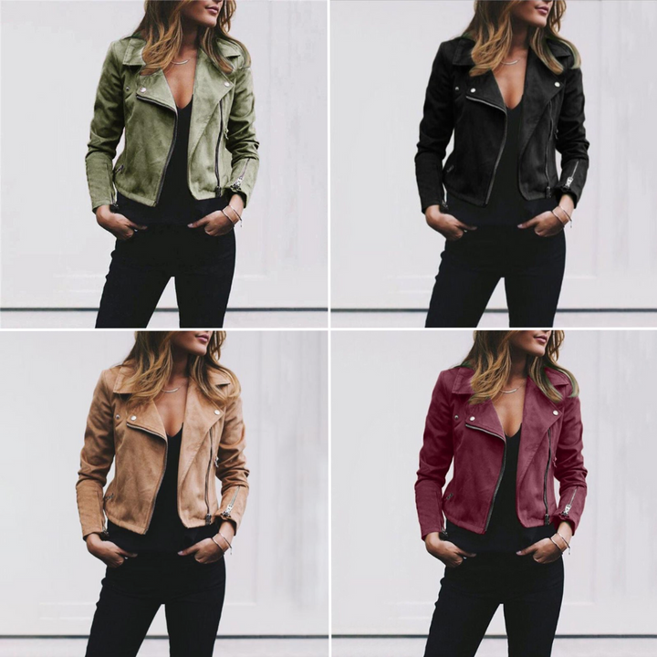 Bikerjacka | Suedette | Zip-Up | Suede Jacket | Damjacka-Eva Jonsson