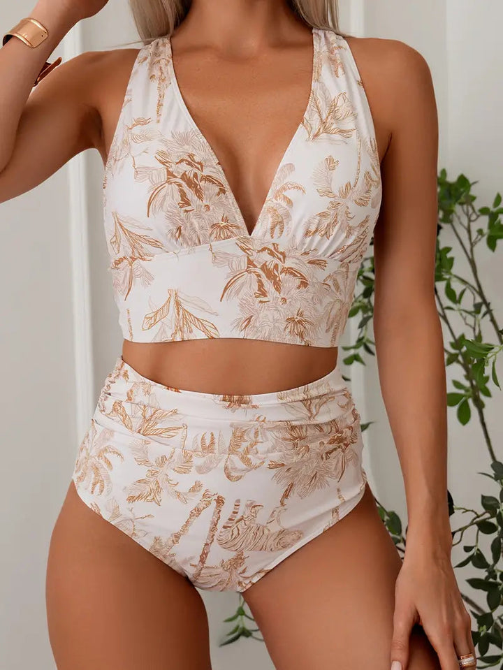 Bikini Set | V-ringad | Tvådelad | Bikini med hög midja | Strandkläder-Eva Jonsson