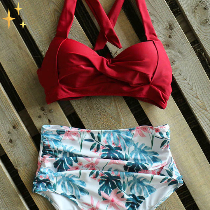 Bikini med hög midja – Halterneck – Tvådelad – Bikini-set – Dam-badkläder-Eva Jonsson