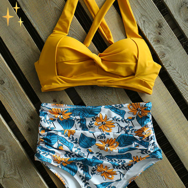 Bikini med hög midja – Halterneck – Tvådelad – Bikini-set – Dam-badkläder-Eva Jonsson