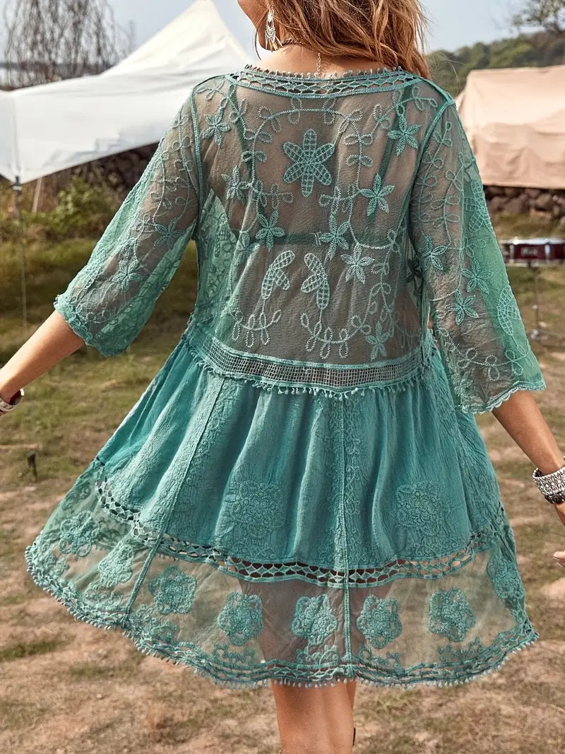 Bikiniöverdrag - Lace - Se igenom - Täckande klänning - Boho-stil-Eva Jonsson